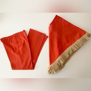 Puccini tassel poncho with matching flared pant